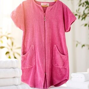 vintage pink Stan Herman terry cloth robe